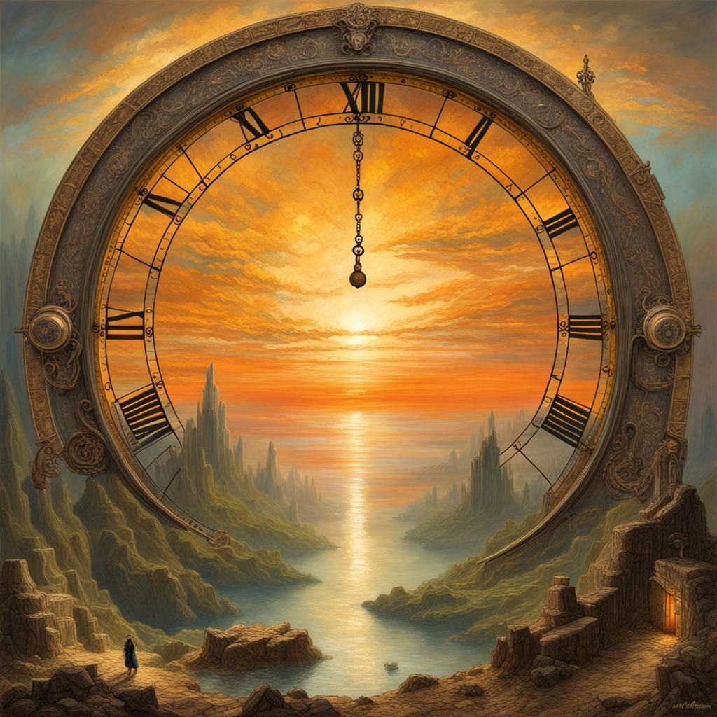 Dreamcore Time Portal in Mystical Fantasy Landscape