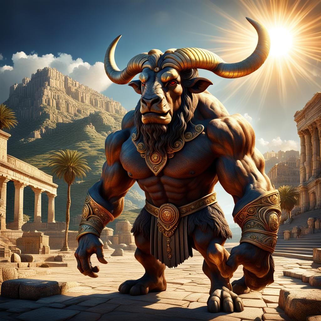 The Minotaur in Crete: Detailed Matte Painting