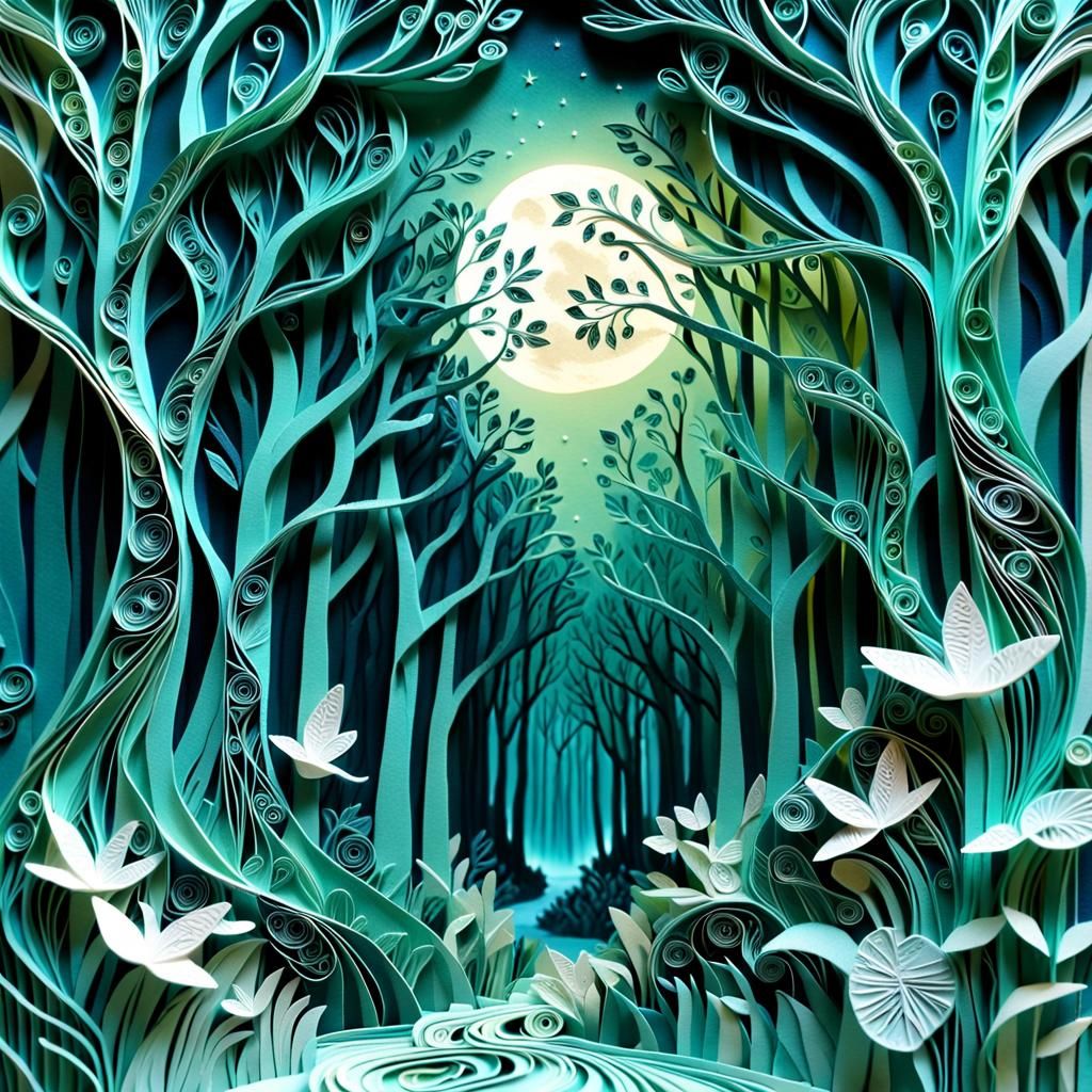 Enchanted Forest in Quilled Paper Art