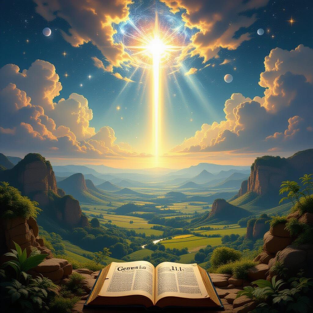 Divine Creation of Earth and Sky in Renaissance Style