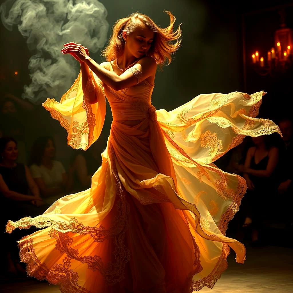 Dancer in Vibrant Textures