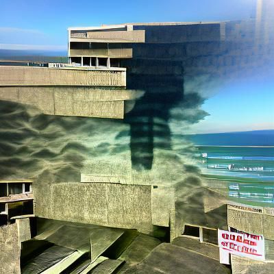 Ominous Brutalist Seascape: Fear of the Ocean