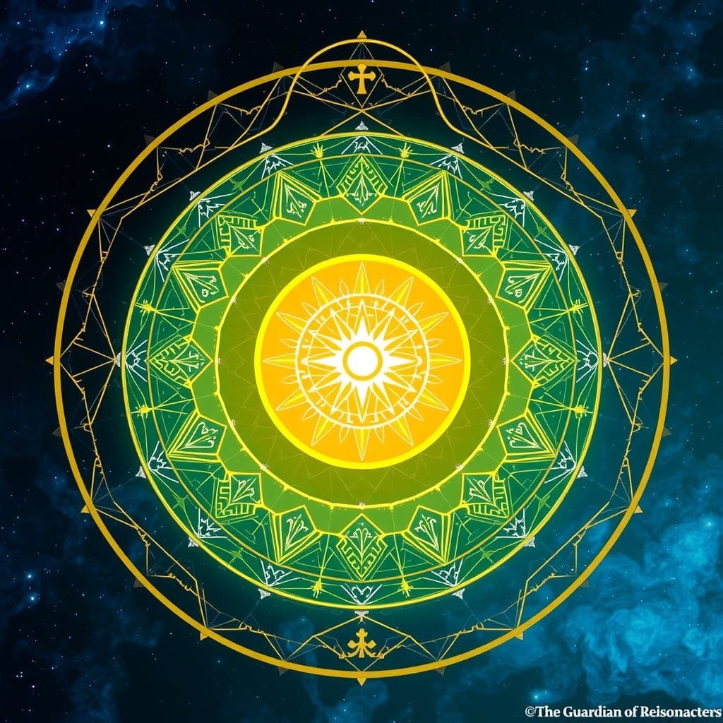 Guardian of Resonance in Ethereal Cyberpunk Style