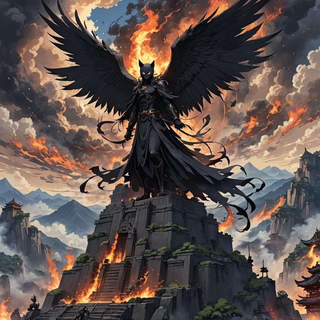 Black Cat Angel of Death Burning Temple: Anime Art