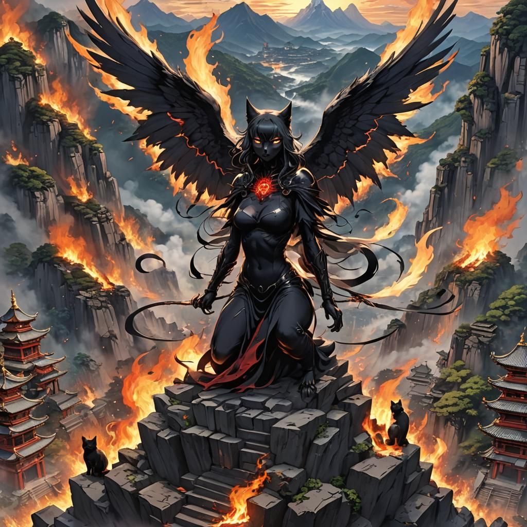 Dramatic Anime Scene: Angel of Death and Black Cat