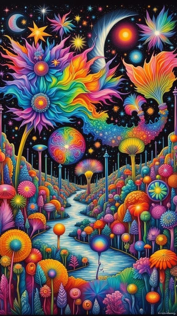 Vibrant Digital Chaos in Whirlwind of Color