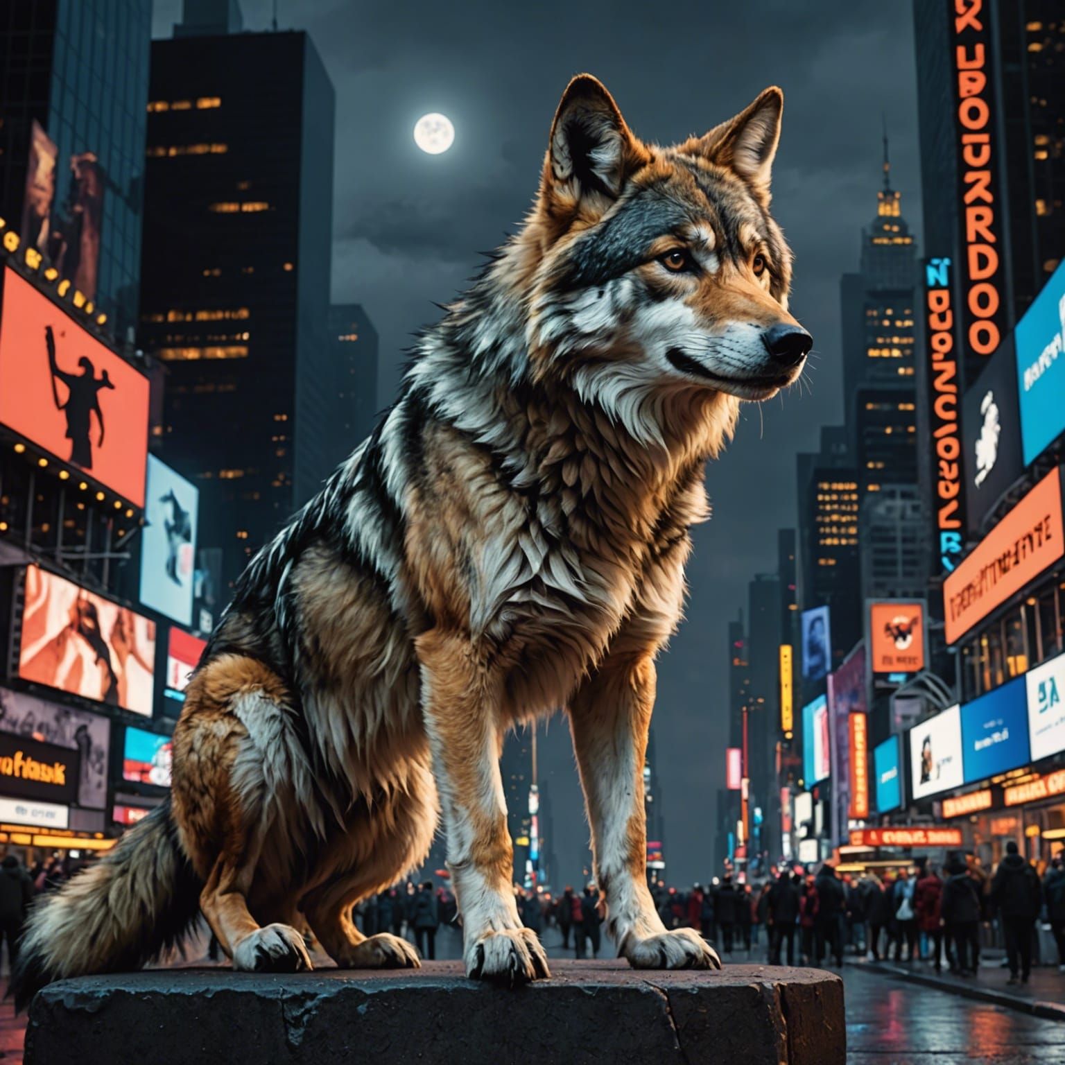 Mexican Gray Wolf in Times Square: Gothic Horror