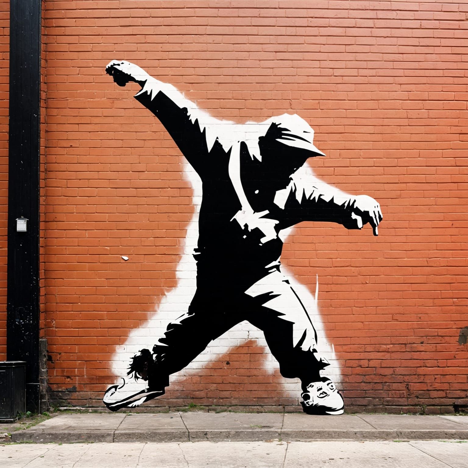 Banksy Mural of Headspin Breakdancer