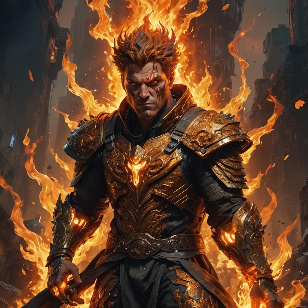 Intense Gaze: Hyperrealistic Digital Painting of K1NGKRAZY