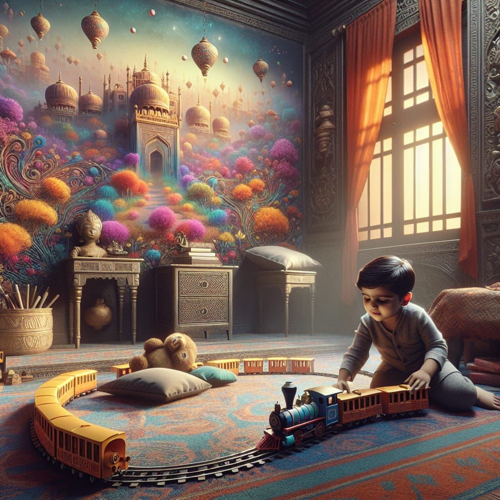 Indian Boy's Oink Bedroom: Fantasy Concept Art