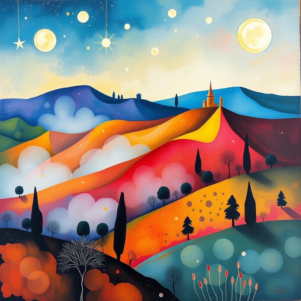 Surreal Valencia Landscape in Abstract Style