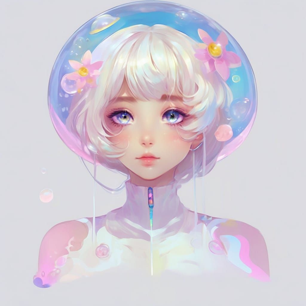 Anime Eyes Characterization with Bubbly Impressionism Style