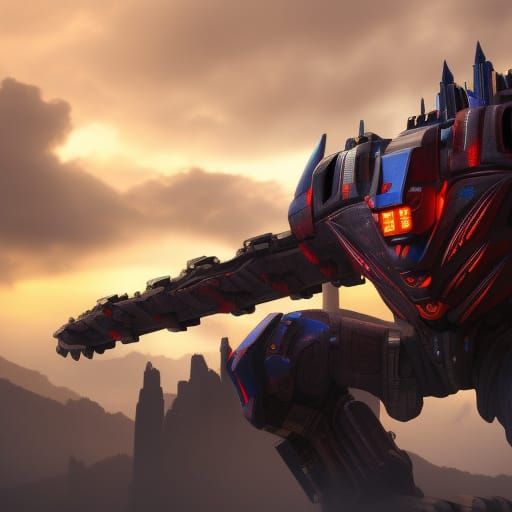 Optimus Prime with Cape: Detailed Matte Painting