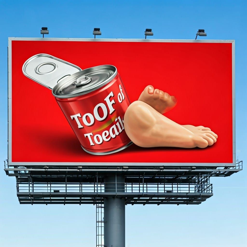 Grotesque Billboard Ad in Neon Colors