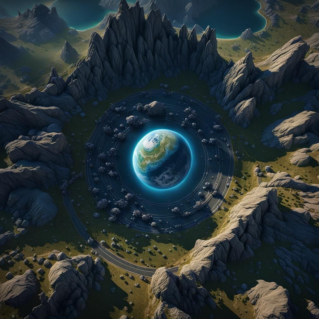 Alien Colony: Hyperdetailed Satellite View