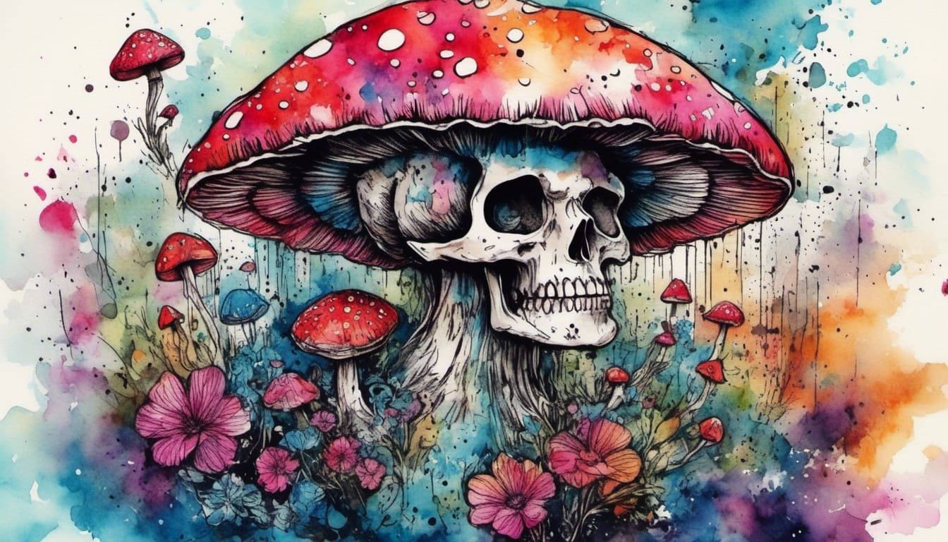 Mushroom Zen Master in Japanese Cyberpunk Style