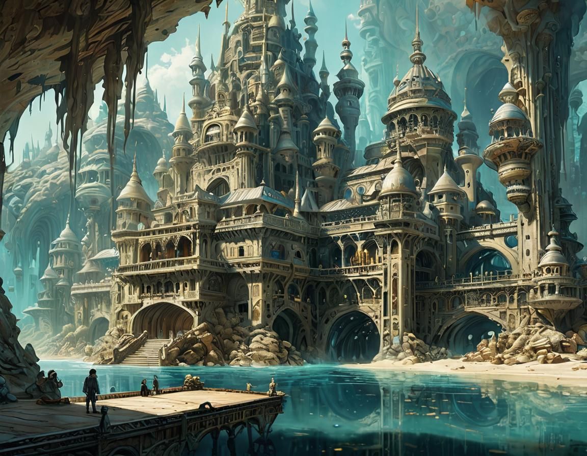 Underwater Sand Palace: Sci-Fi Concept Art