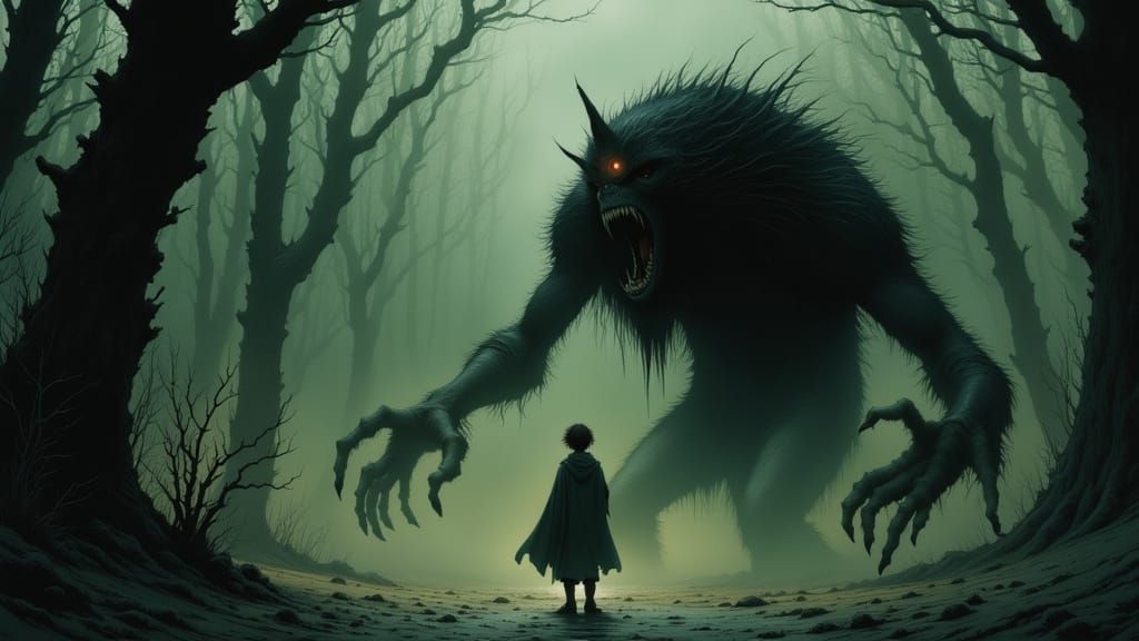 Terrifying Creature Looms in Dark Fantasy Horror