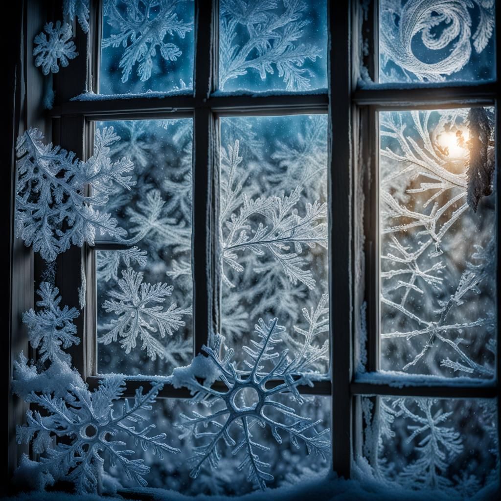 Jack Frost's Ice Art on a Window