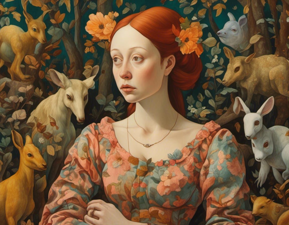 Forest Friends <lora:Medieval Paintings:1.0>  <lora:Fatsy:0....