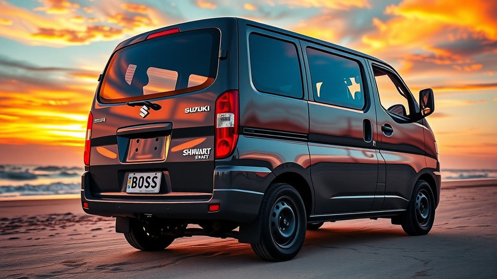 Suzuki Carry Van on Beach at Sunset