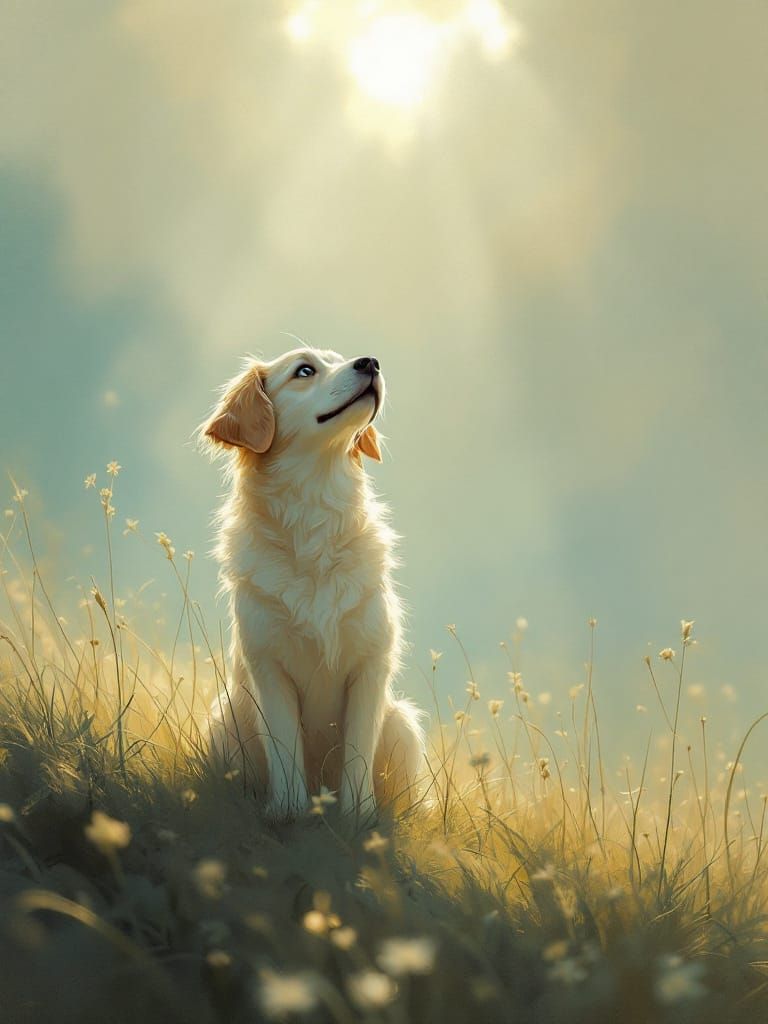 Dog in Sun with Painterly Stylization