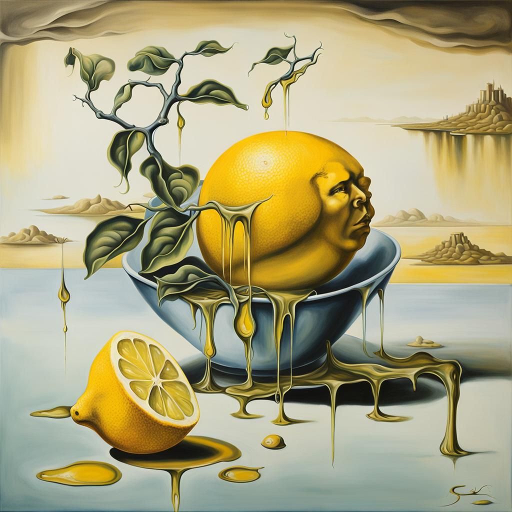 Surreal Sorrow: A Dali-esque Oil Painting