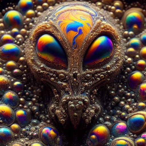 Surreal Anthropomorphic Egg Cracking Open, Dali-Inspired