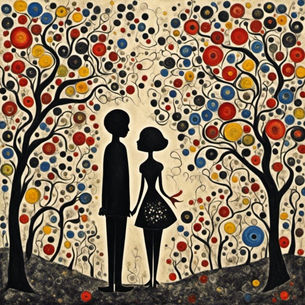 Dogwood Park Couple in Geometric Modern Style