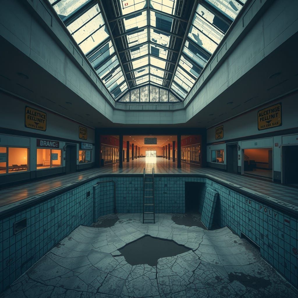 Abandoned Mall Haunts with Forgotten Ice Rink and Desolate C...