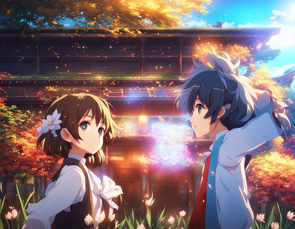 Anime Key Visual: Beautiful Woman in Vibrant Digital Art