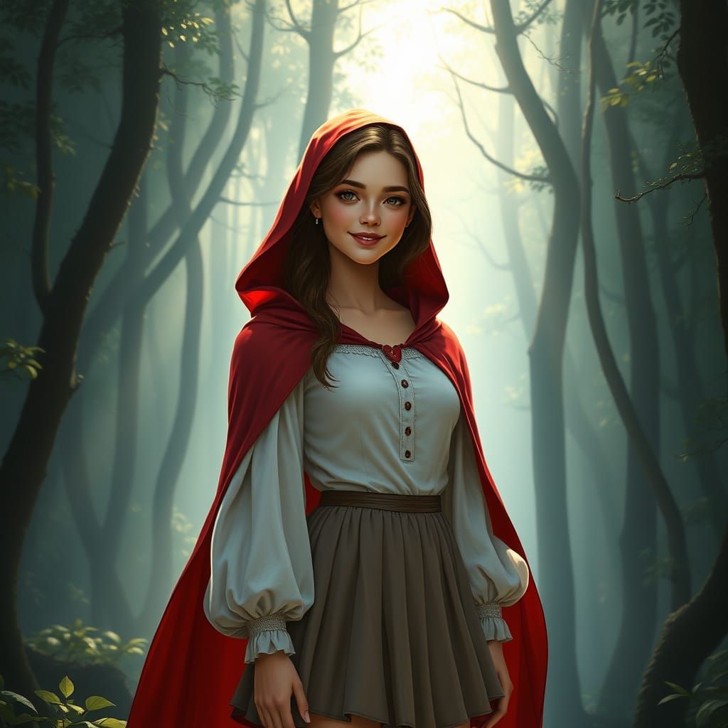 Enchanted Forest Maiden in Red
