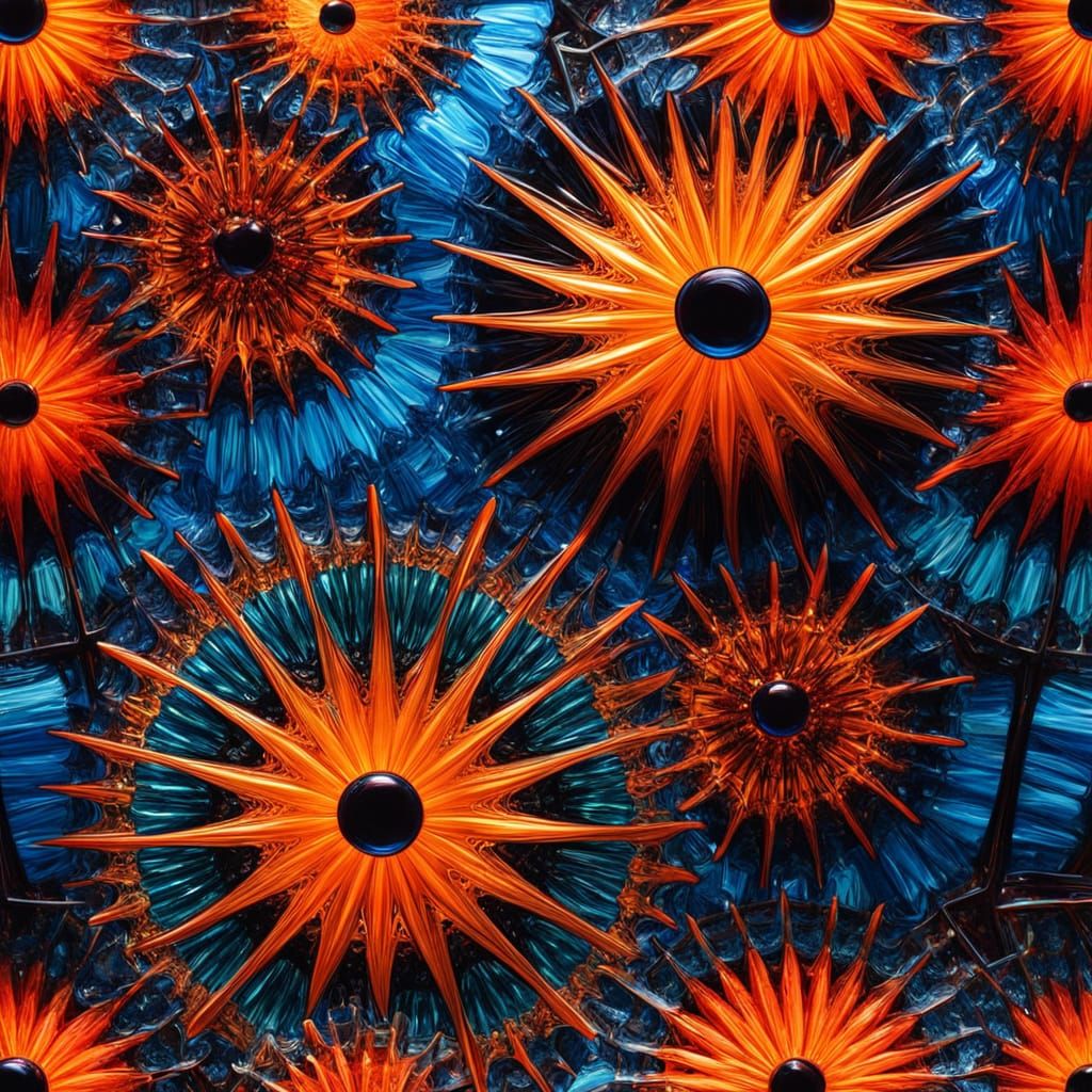 Abstract orange themed glass