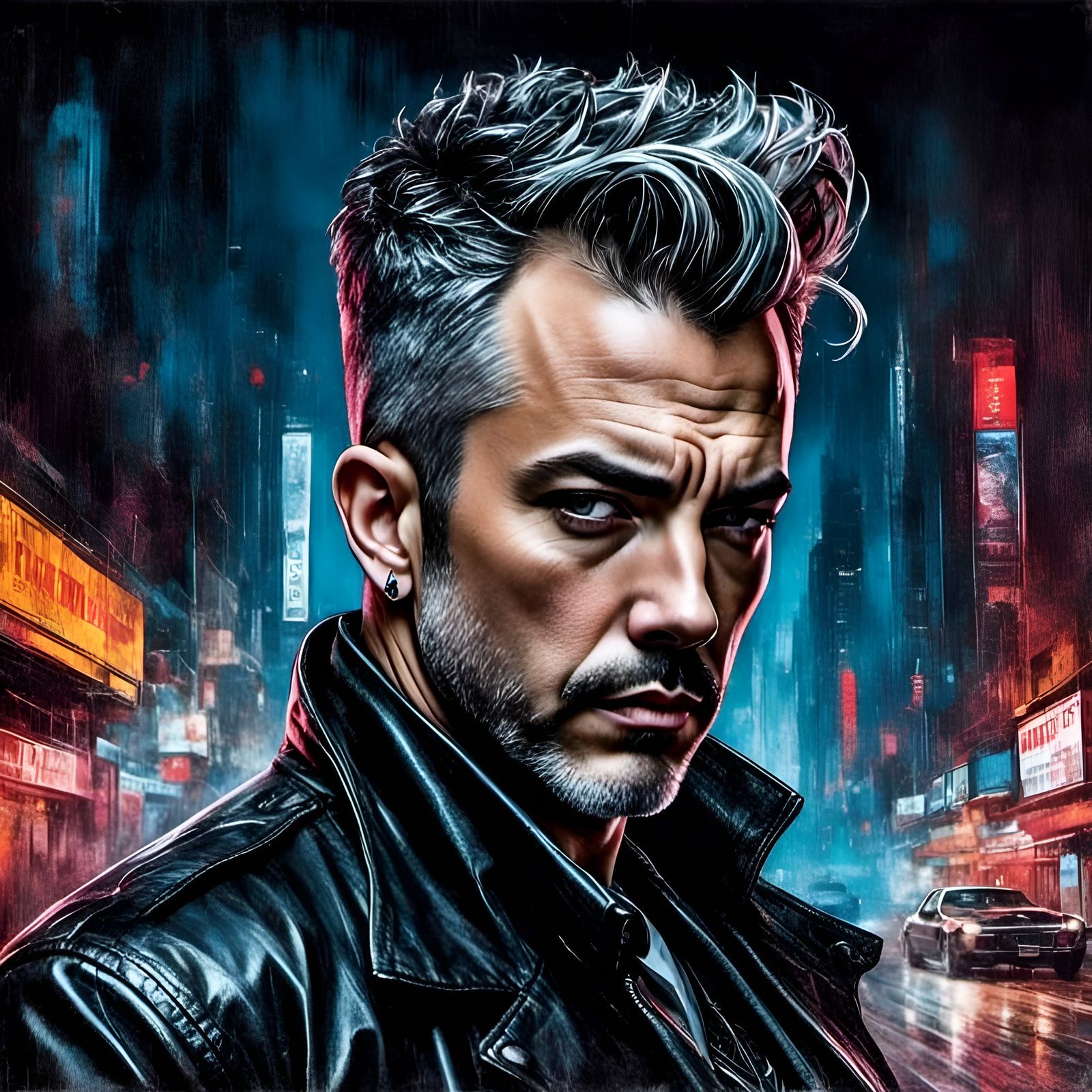 <lora:Grunge-Poster:1.0>Insanely handsome Retro rockabilly cyberpunk pinup guy with <lora:My Face 2:1.0> <lora:Beautiful...