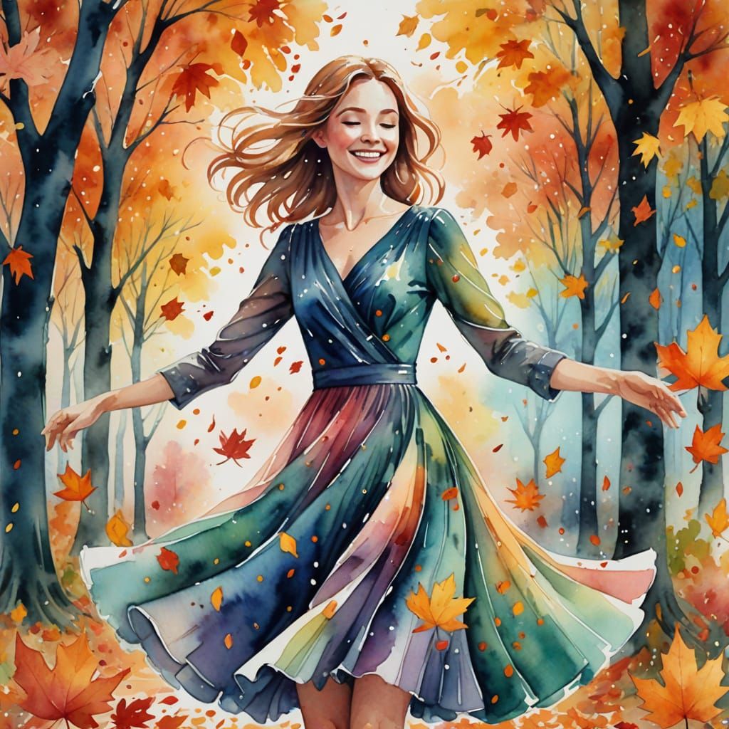 Dancing in the leaves.