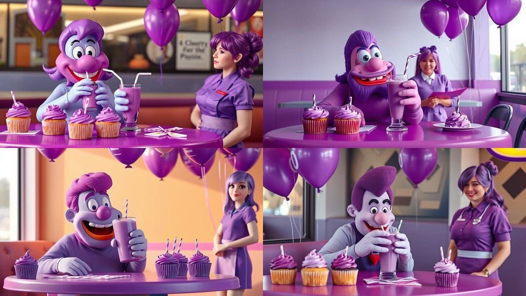 Vibrant McDonald's Scene in a Pastel Palette