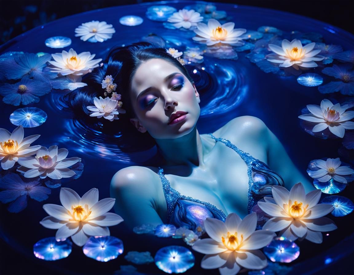 Sapphire Water Elemental in Ethereal Setting