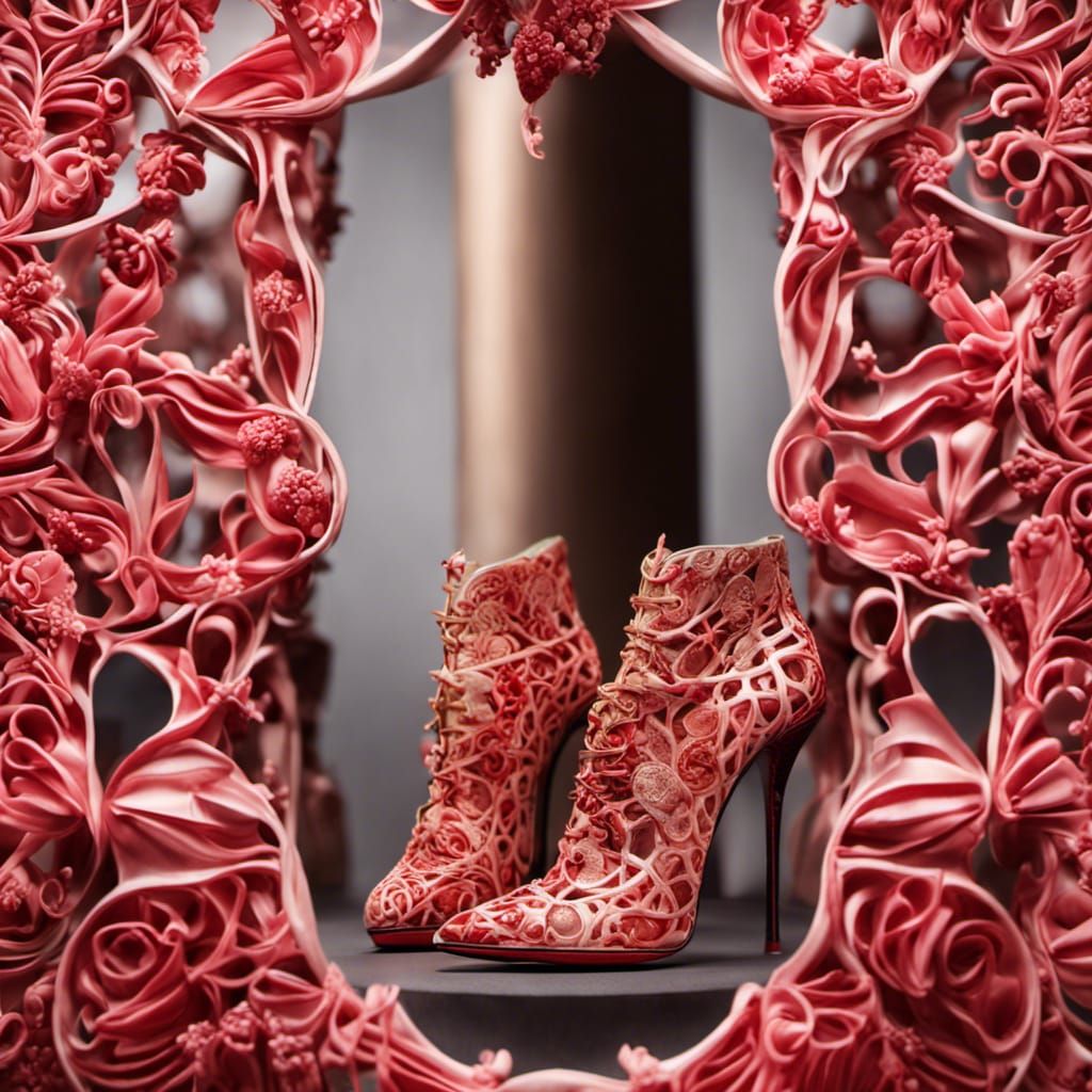 Hyperrealistic Shoes Made of Meat in High Resolution