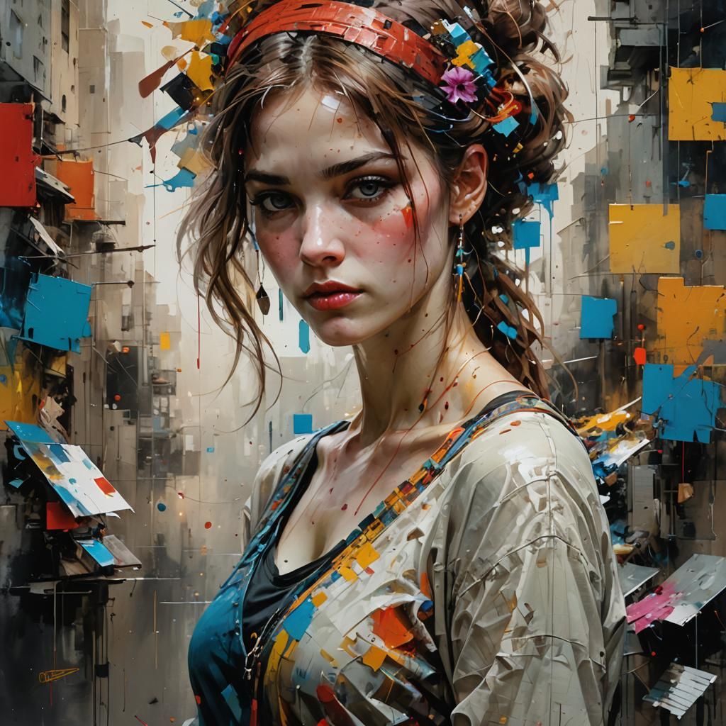 Beautiful Woman in Fine Art Style Painting