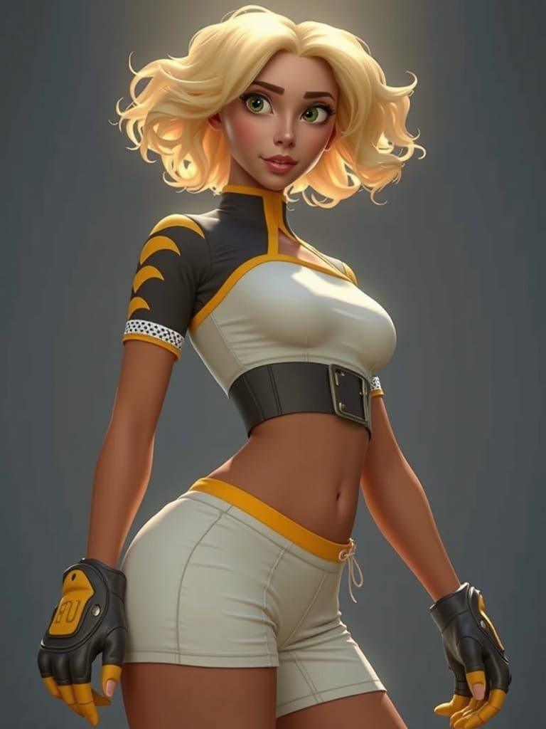 Pixar-Style Catgirl in a State of Surprise