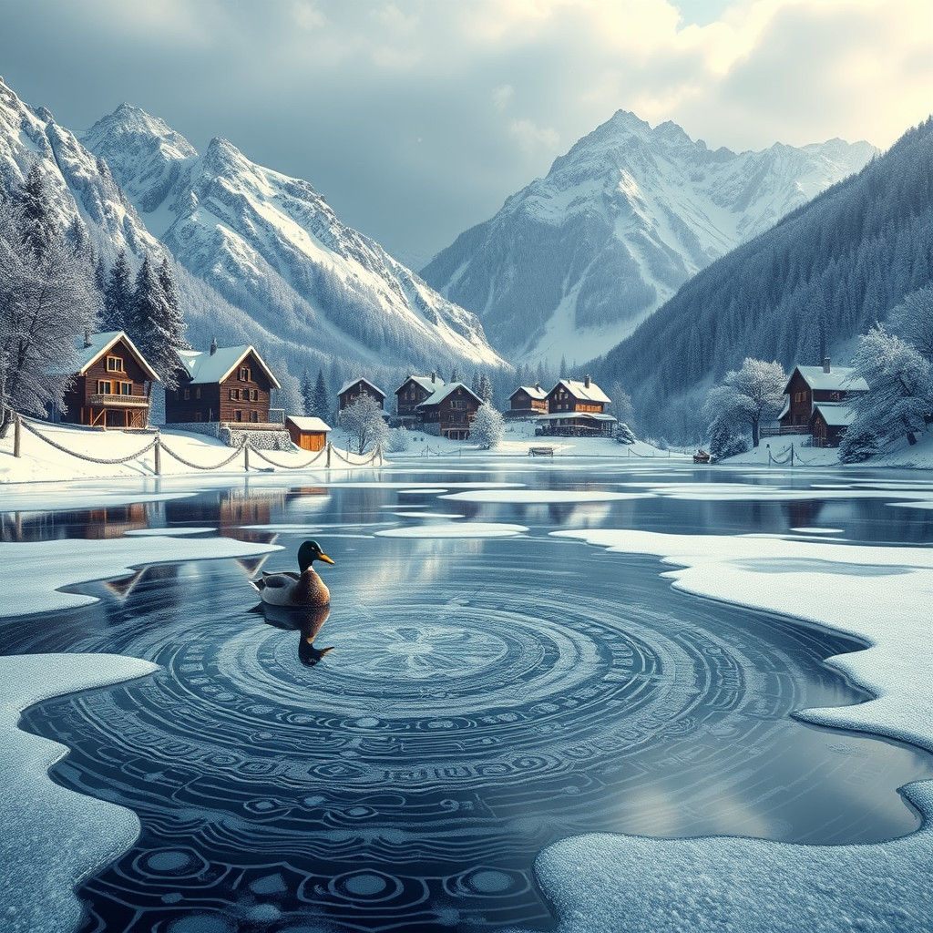 Duck's Cry: Fractal Patterns on Frozen Pond