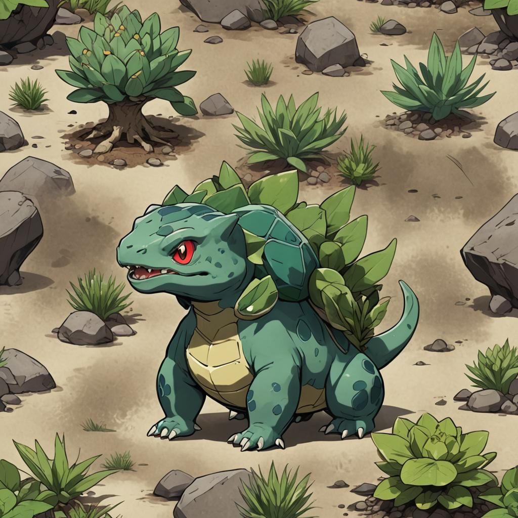Prehistoric Bulbasaur Variant in Detailed Matte Painting