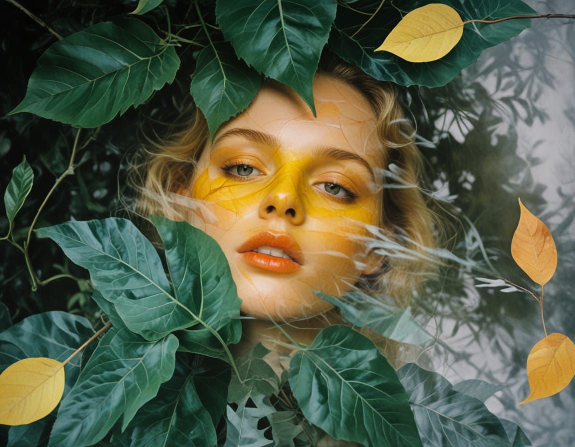 Double Exposure Portrait in Nature