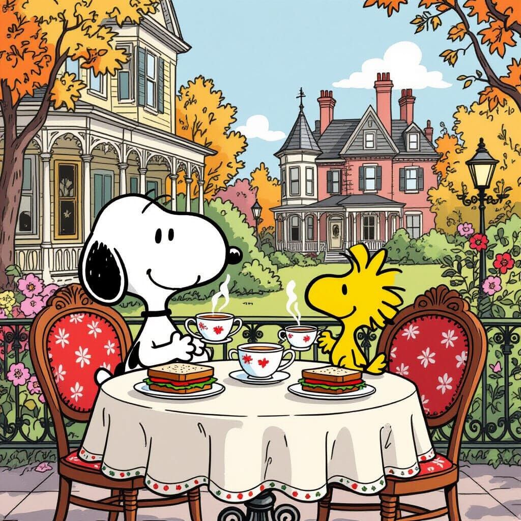 Snoopy and Woodstock's London Tea Party
