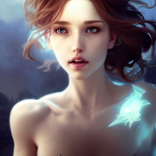 Ethereal Cloud Fairy Portrait in Hyperdetailed Style