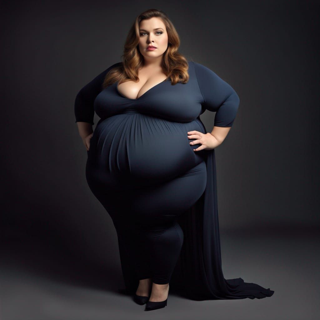 Plus-Size Model in Royal Clothes: Fantasy Art