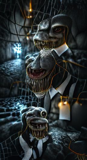 Menacing Boogeyman in Dark Lair, Digital Art