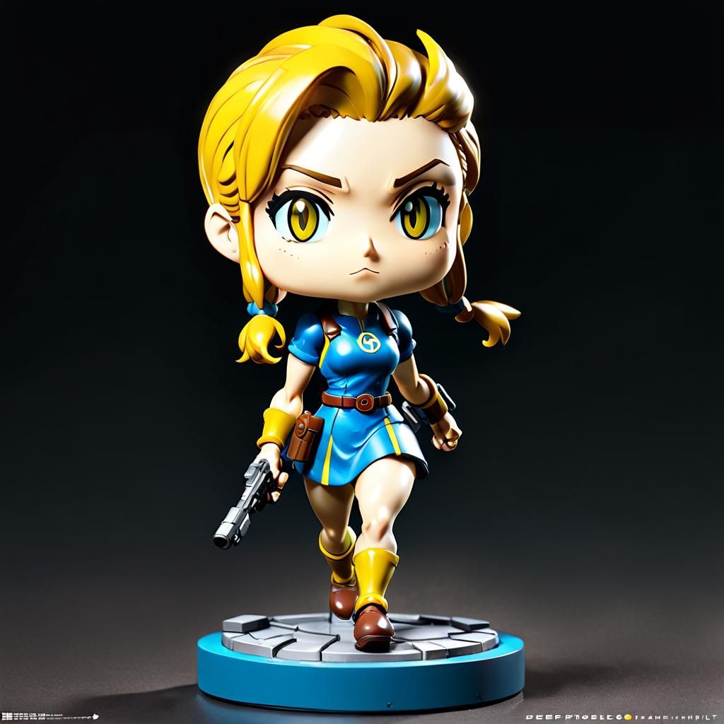 Vault Girl Bobblehead Figurine in Anime Style