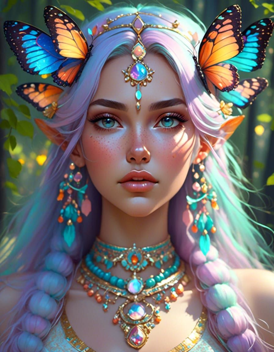 Pastel Portrait: Freckled Indian Princess in Morning Light