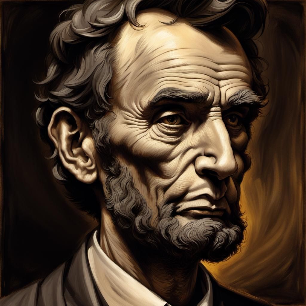 Dramatic Charcoal Portrait of Abraham Lincoln